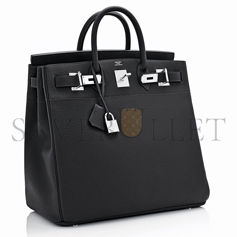 HERMÈS MASTER HAC BIRKIN 40 BLACK TOGO PALLADIUM BAG (40*38*24cm) 
